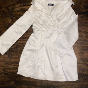 Over the shoulder silk dress